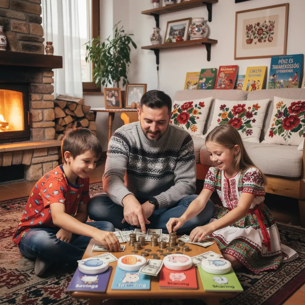 Pénzügyi tervezési könyvek egy asztalon, mellette egy jegyzetfüzet és toll.